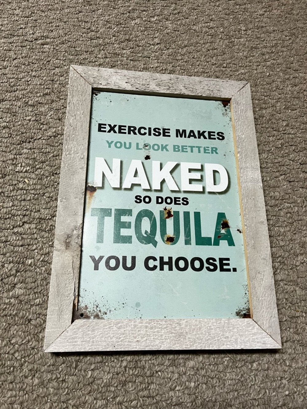 Rustic Teal 'Tequila' Wall Sign - Home Wall Decor